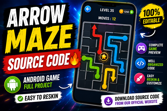 Thumbnail of Arrow Maze Game – Android Source Code | Ready-Made Puzzle Game | MakeEasy